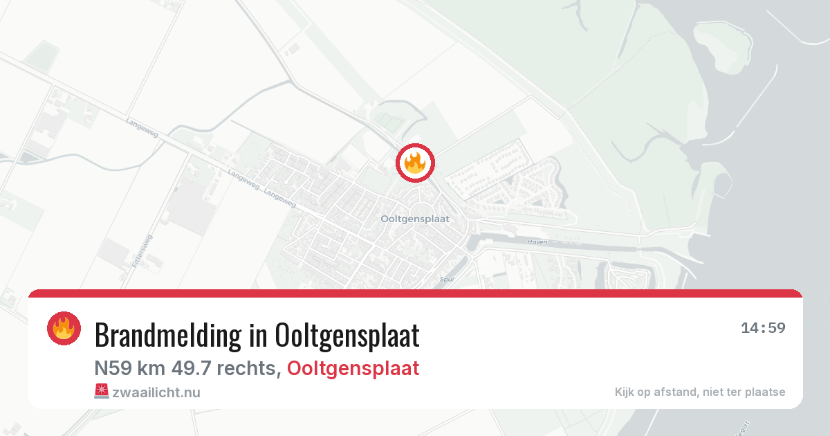 Brandmelding in Ooltgensplaat — 14 jul 2026