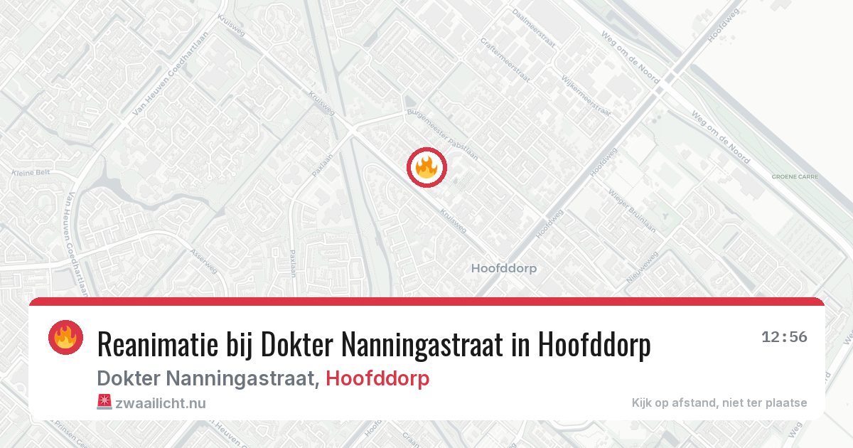 Reanimatie bij Dokter Nanningastraat in Hoofddorp — 30 mrt 2026
