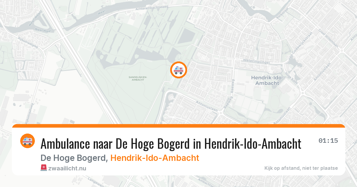 Ambulance naar De Hoge Bogerd in Hendrik-Ido-Ambacht — 19 mei 2026