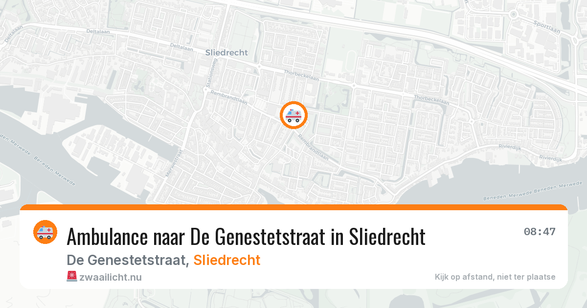 Ambulance naar De Genestetstraat in Sliedrecht — 16 jul 2026