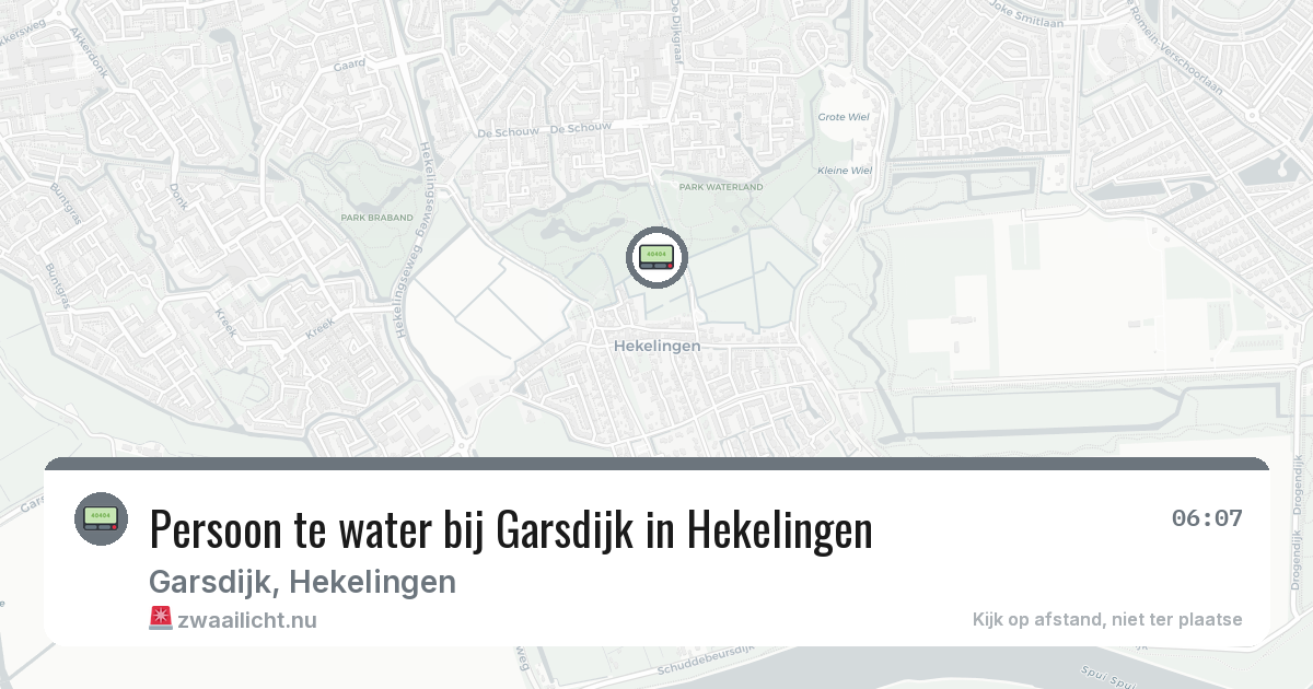 Persoon te water bij Garsdijk in Hekelingen — 8 feb 2026