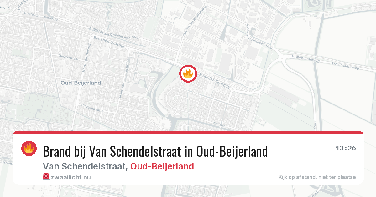 Brand bij Van Schendelstraat in Oud-Beijerland — 5 jun 2026