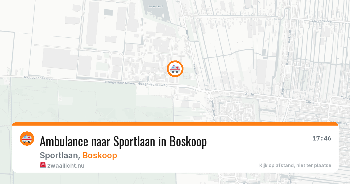 Ambulance naar Sportlaan in Boskoop — 5 jun 2026