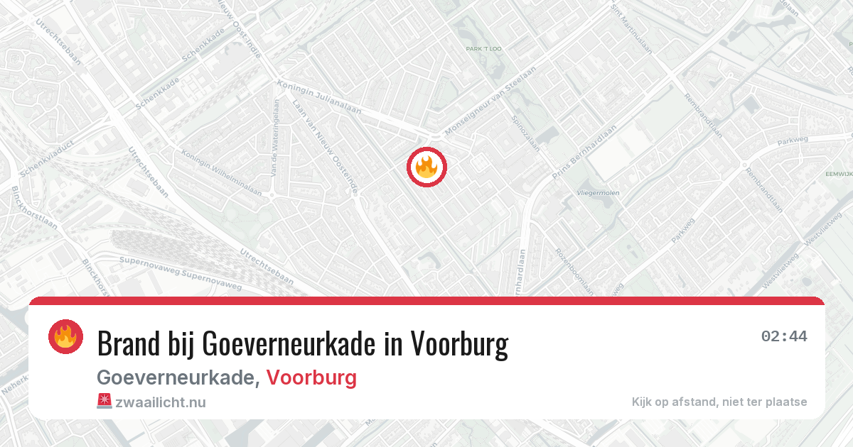 Brand bij Goeverneurkade in Voorburg — 17 jan 2026