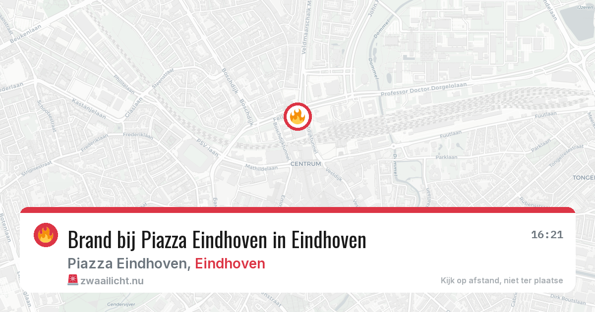 Brand bij Piazza Eindhoven in Eindhoven — 4 jun 2026