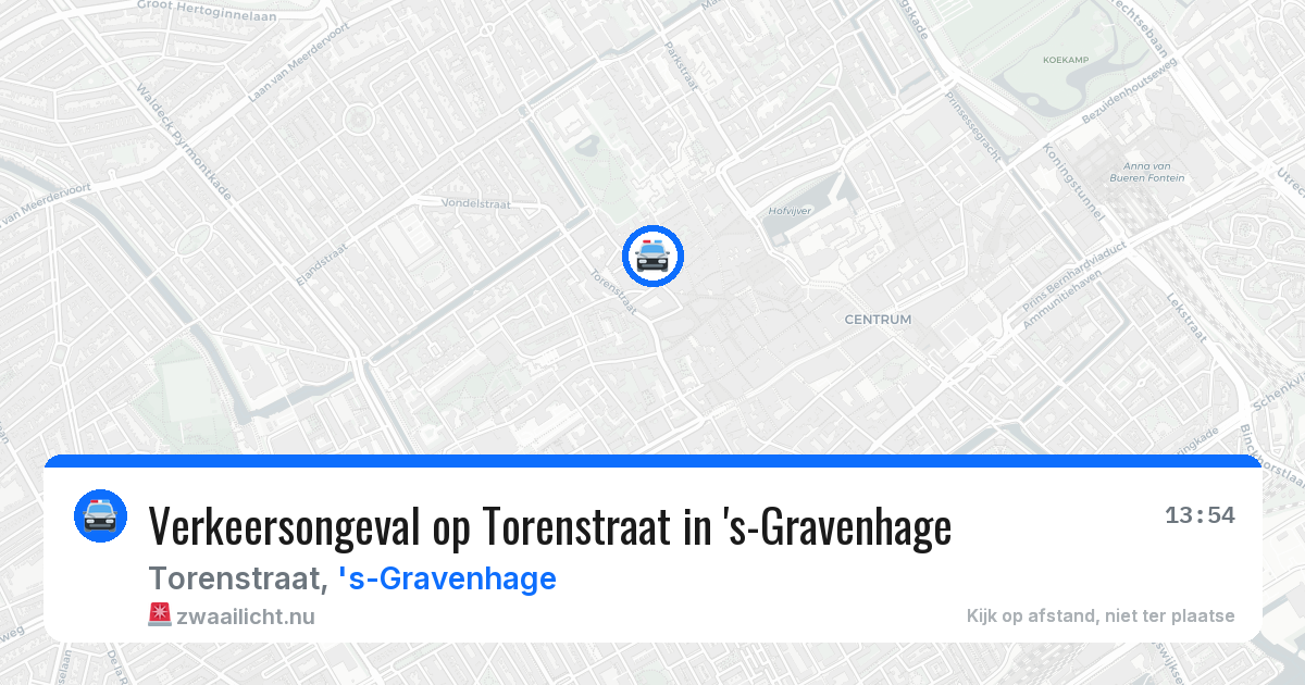 Verkeersongeval op Torenstraat in 's-Gravenhage — 21 jan 2026