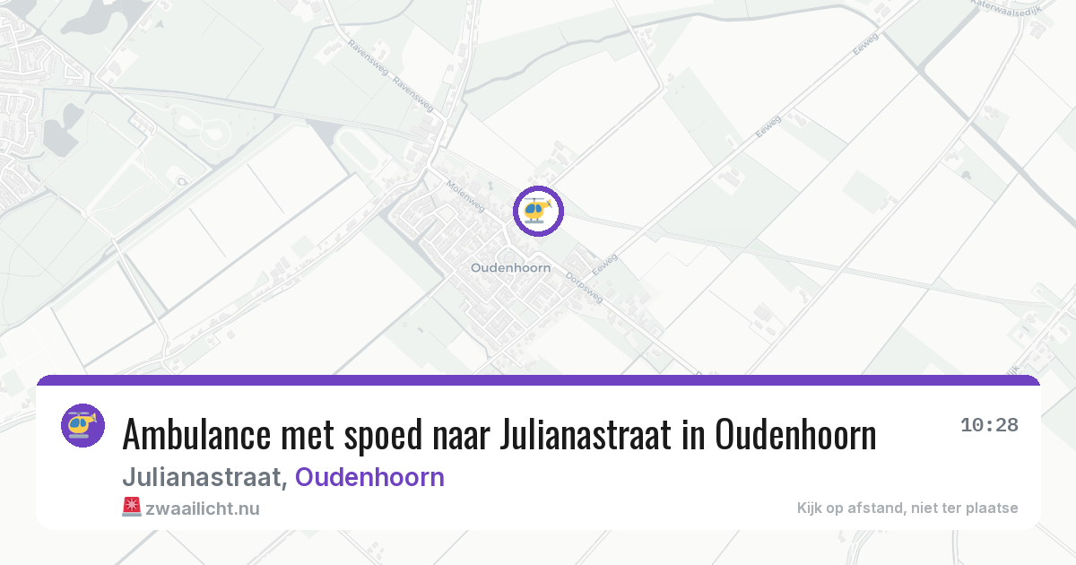 Ambulance met spoed naar Julianastraat in Oudenhoorn — 19 jul 2026