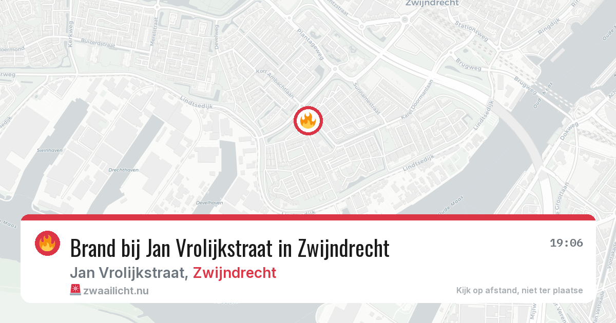 Brand bij Jan Vrolijkstraat in Zwijndrecht — 16 jul 2026