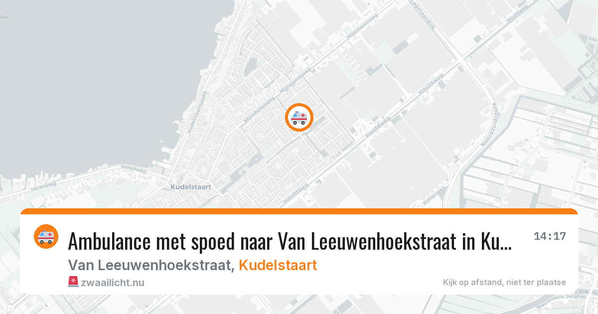 Ambulance met spoed naar Van Leeuwenhoekstraat in Kudelstaart — 9 jul 2026