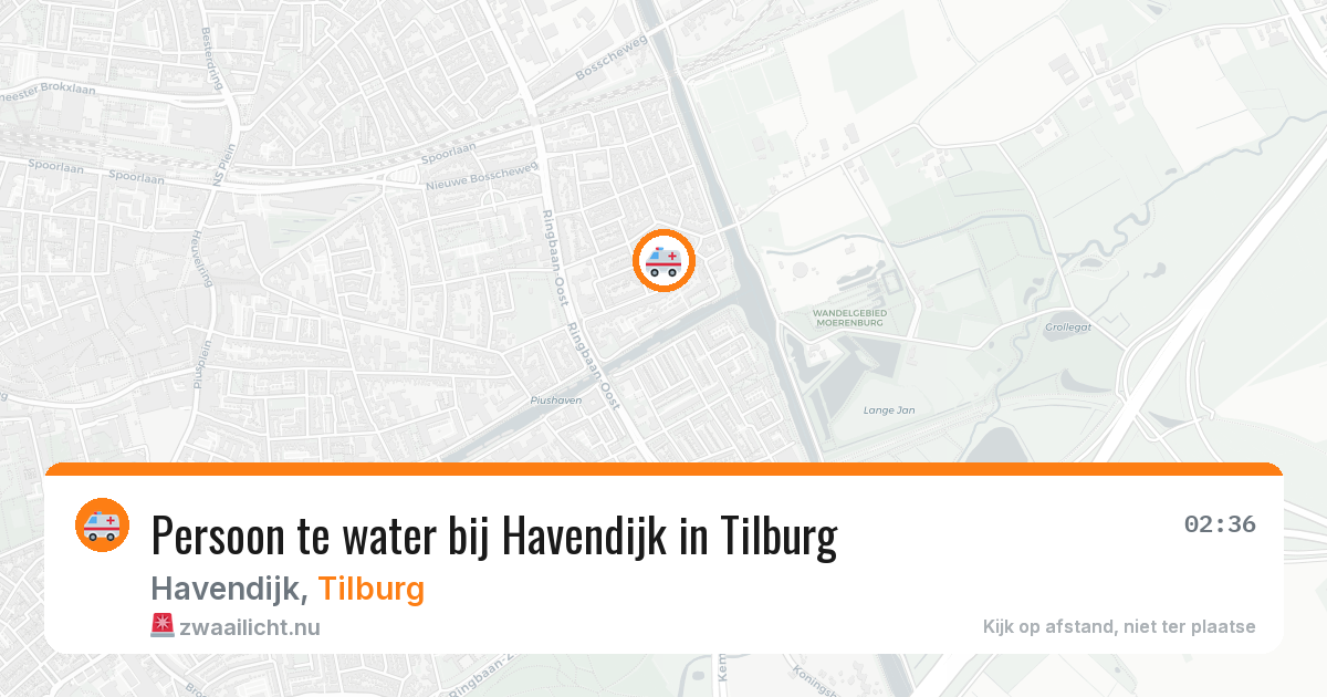Persoon te water bij Havendijk in Tilburg — 25 mei 2026