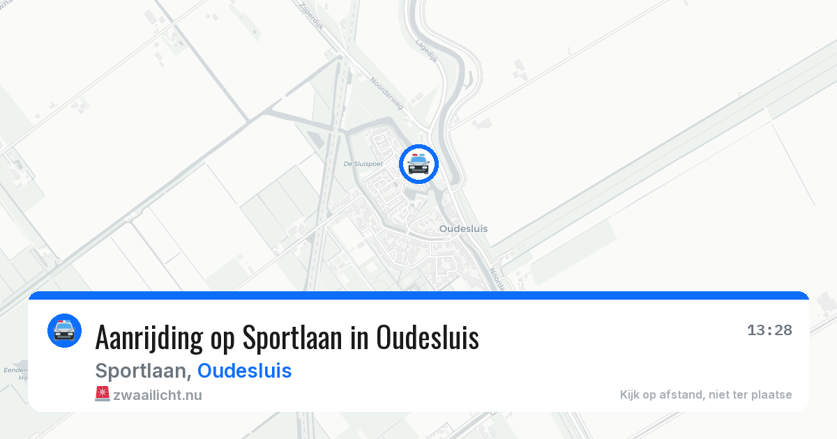 Aanrijding op Sportlaan in Oudesluis — 10 jul 2026