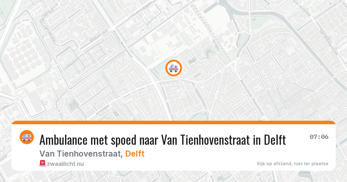 Ambulance met spoed naar Van Tienhovenstraat in Delft — 18 mei 2026