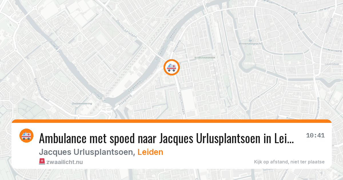Ambulance met spoed naar Jacques Urlusplantsoen in Leiden — 24 jul 2026