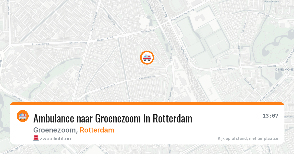 Ambulance naar Groenezoom in Rotterdam — 23 jul 2026