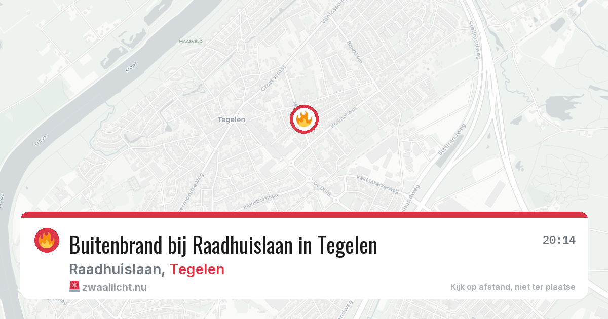 Buitenbrand bij Raadhuislaan in Tegelen — 25 jul 2026