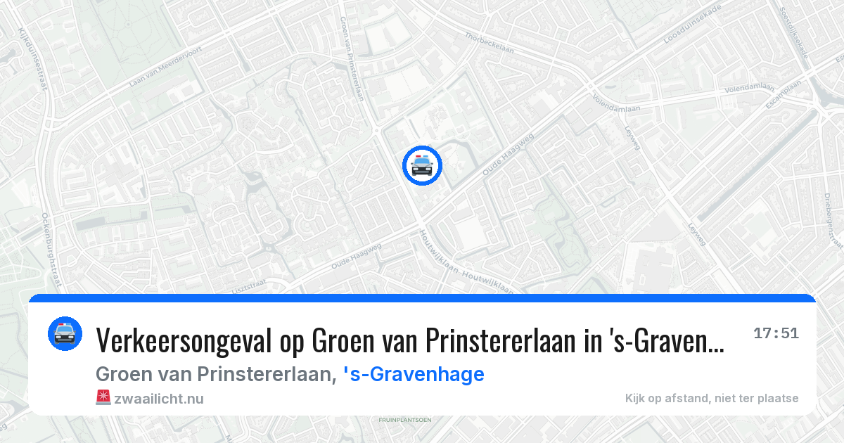 Verkeersongeval op Groen van Prinstererlaan in 's-Gravenhage — 15 jul 2026