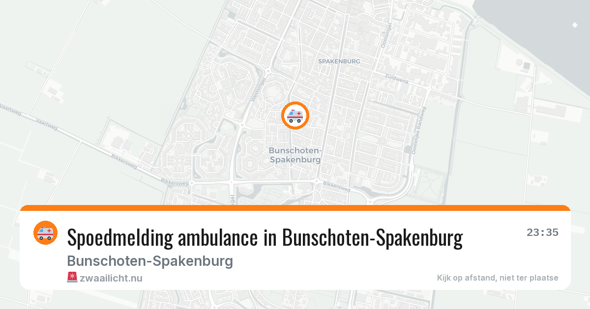 Spoedmelding ambulance in Bunschoten-Spakenburg — 15 jul 2026