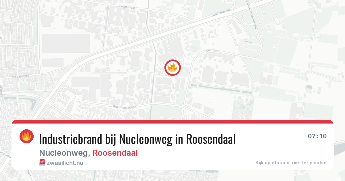 Industriebrand bij Nucleonweg in Roosendaal — 24 jul 2026