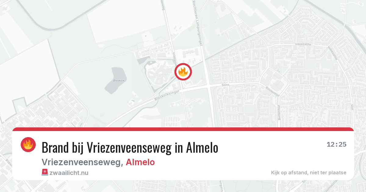 Brand bij Vriezenveenseweg in Almelo — 21 jan 2026