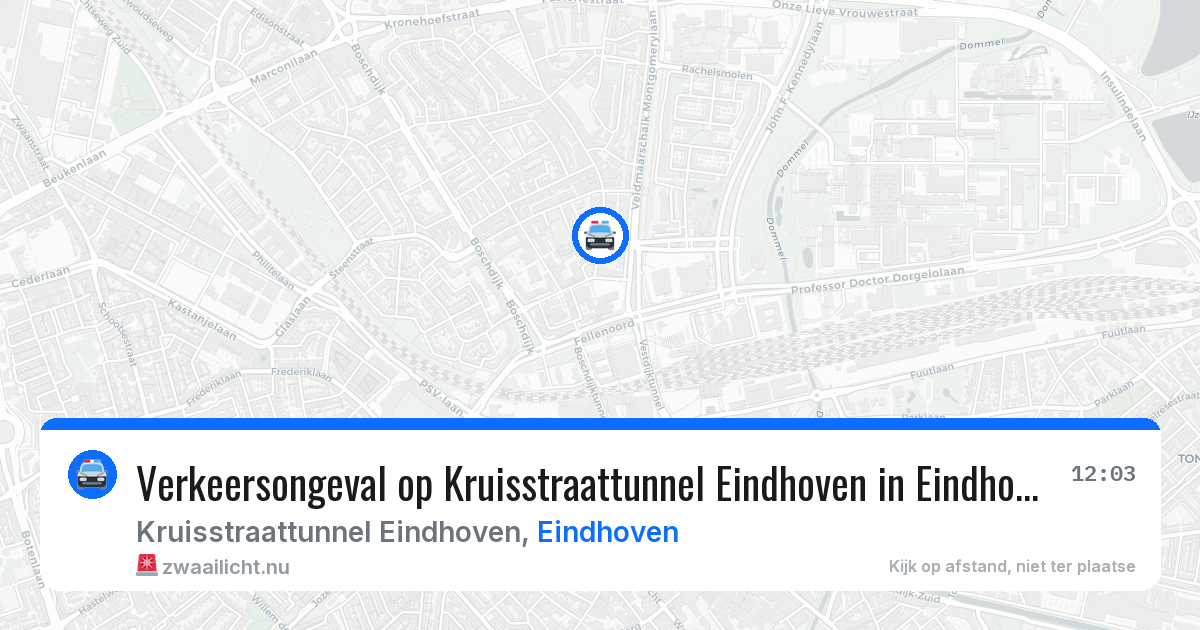 Verkeersongeval op Kruisstraattunnel Eindhoven in Eindhoven — 7 apr 2026