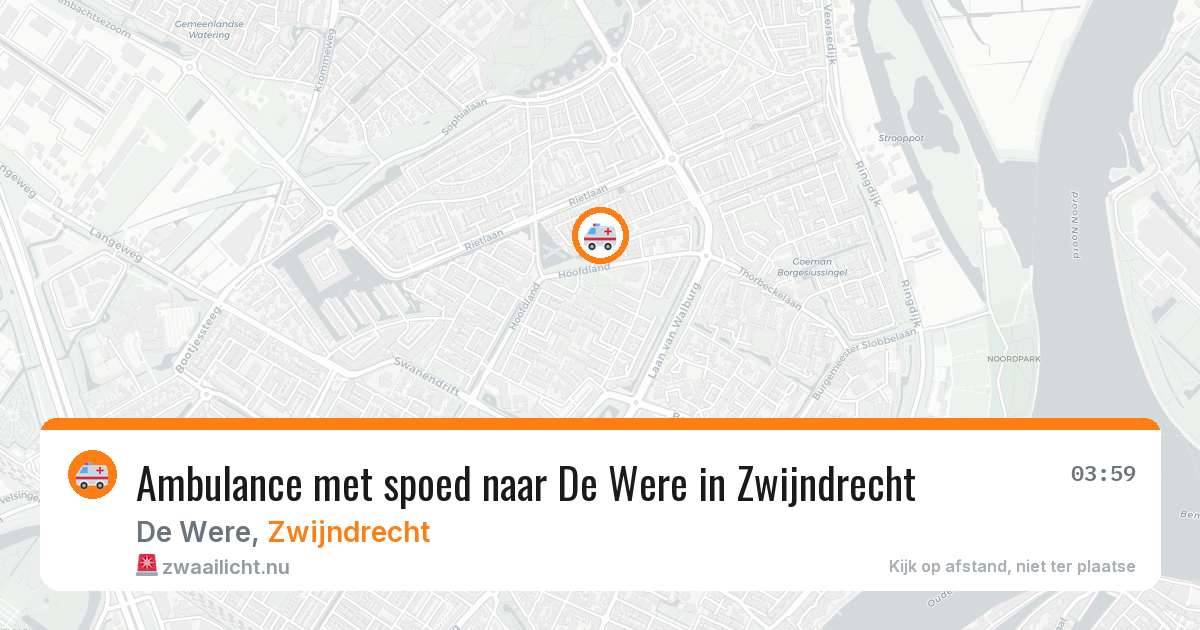 Ambulance met spoed naar De Were in Zwijndrecht — 19 mei 2026