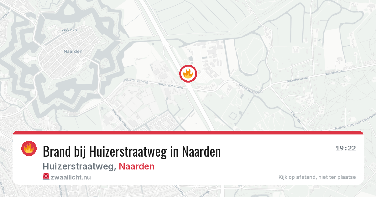 Brand bij Huizerstraatweg in Naarden — 9 jul 2026