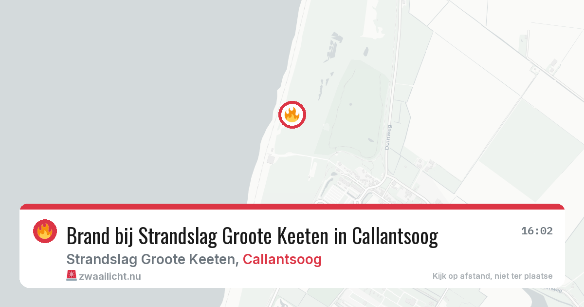 Brand bij Strandslag Groote Keeten in Callantsoog — 21 jul 2026