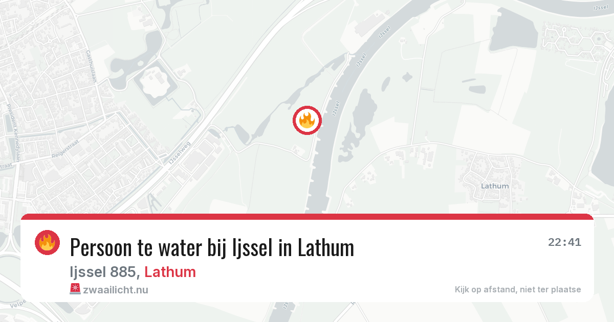 Persoon te water bij Ijssel in Lathum — 11 jul 2026