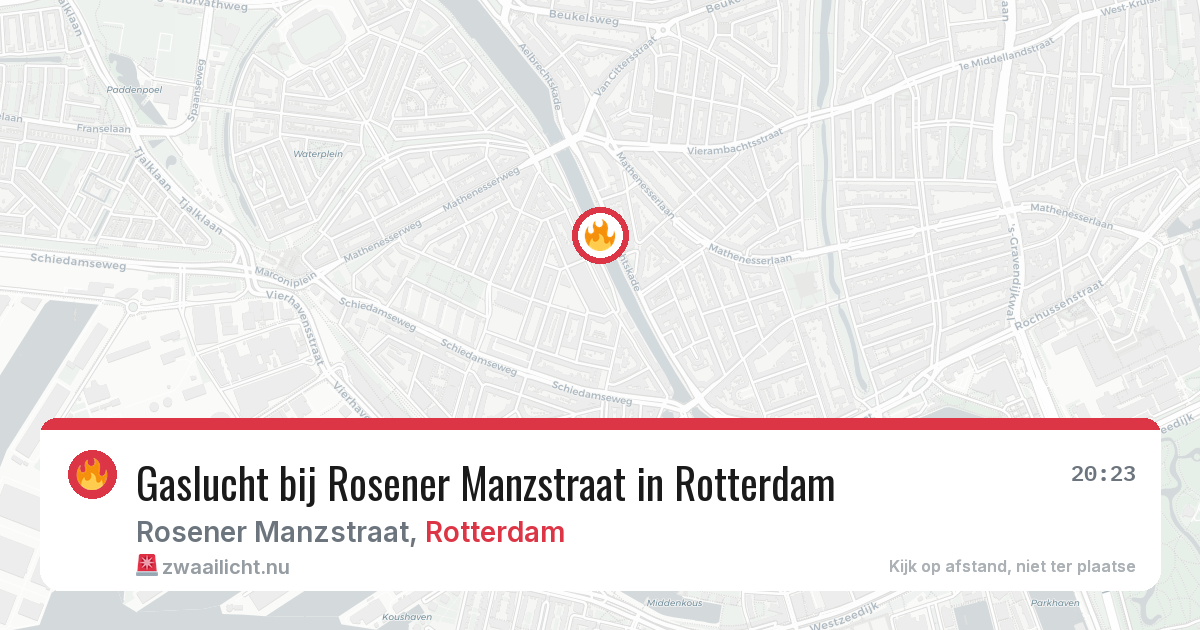 Gaslucht bij Rosener Manzstraat in Rotterdam — 21 mrt 2026