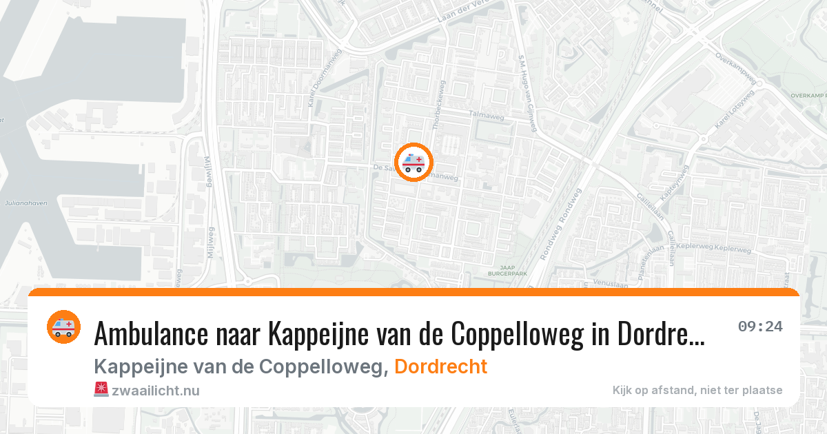 Ambulance naar Kappeijne van de Coppelloweg in Dordrecht — 18 mrt 2026