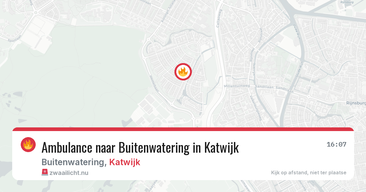 Ambulance naar Buitenwatering in Katwijk — 22 mrt 2026
