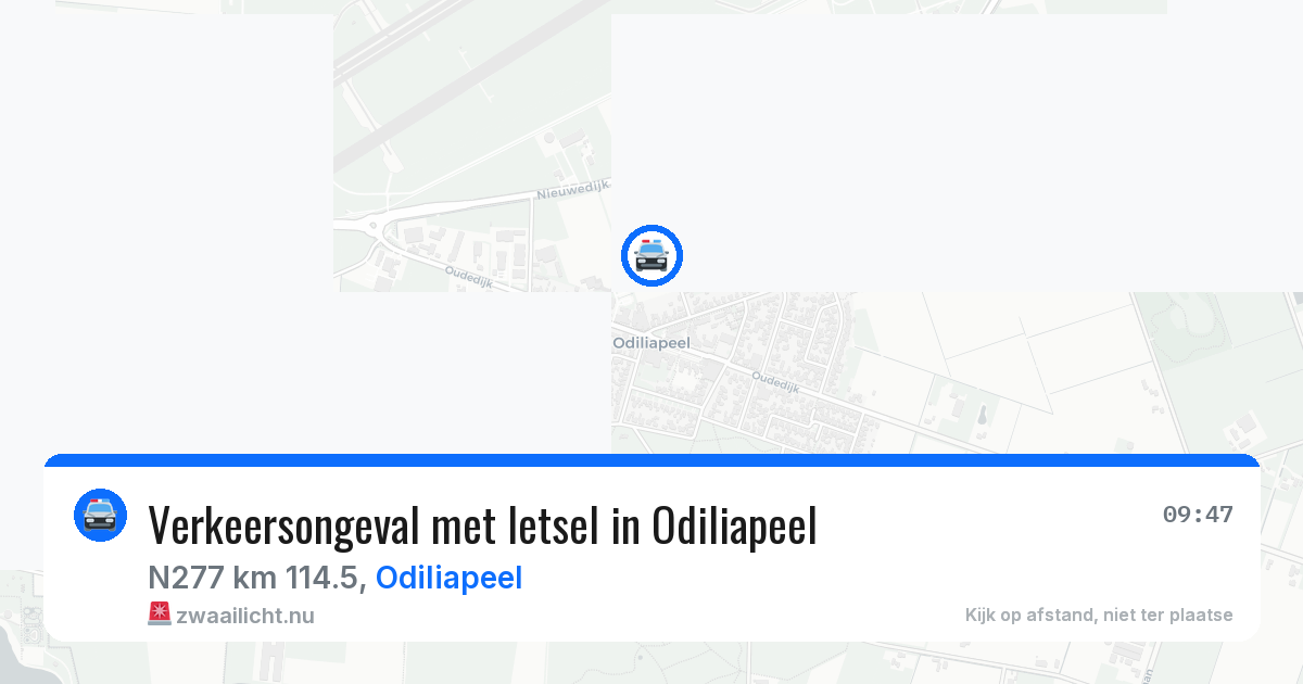 Verkeersongeval met letsel in Odiliapeel — 28 mrt 2026