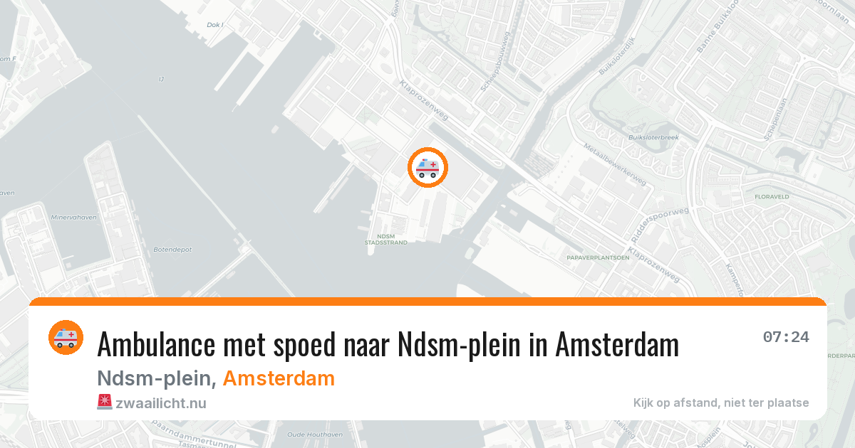 Ambulance met spoed naar Ndsm-plein in Amsterdam — 25 jul 2026