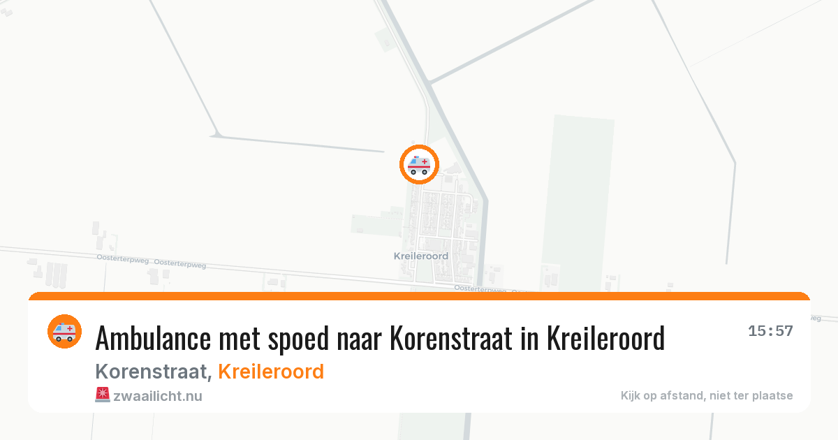 Ambulance met spoed naar Korenstraat in Kreileroord — 23 mrt 2026
