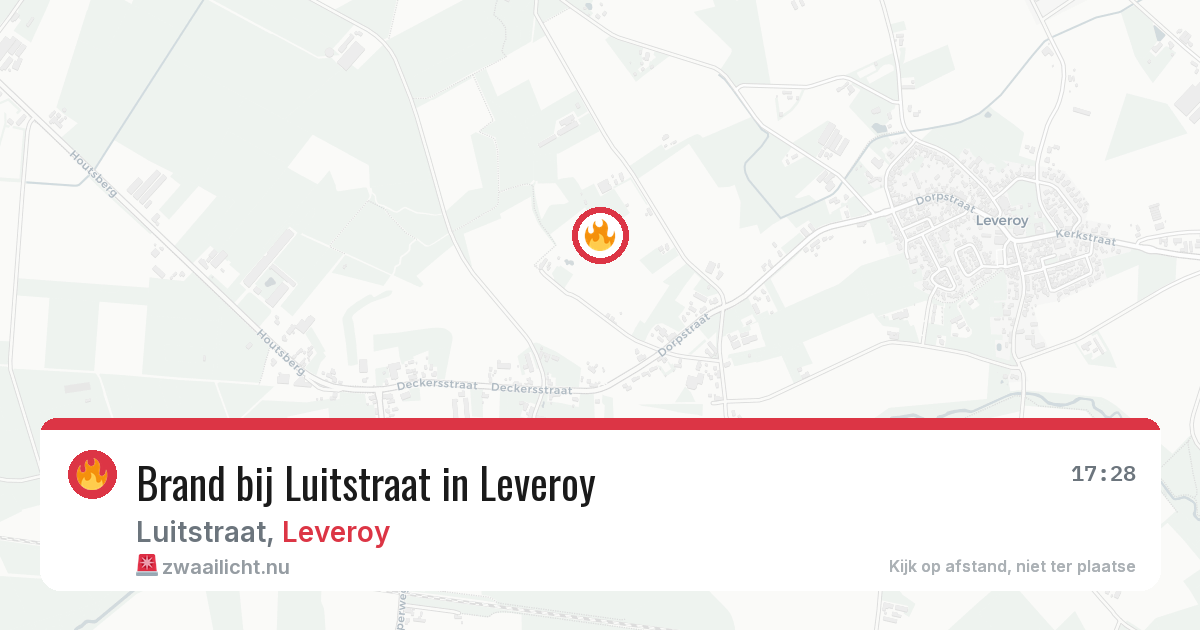 Brand bij Luitstraat in Leveroy — 17 jun 2026