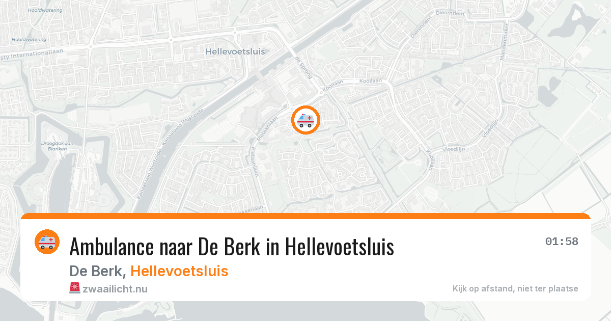 Ambulance naar De Berk in Hellevoetsluis — 26 mrt 2026