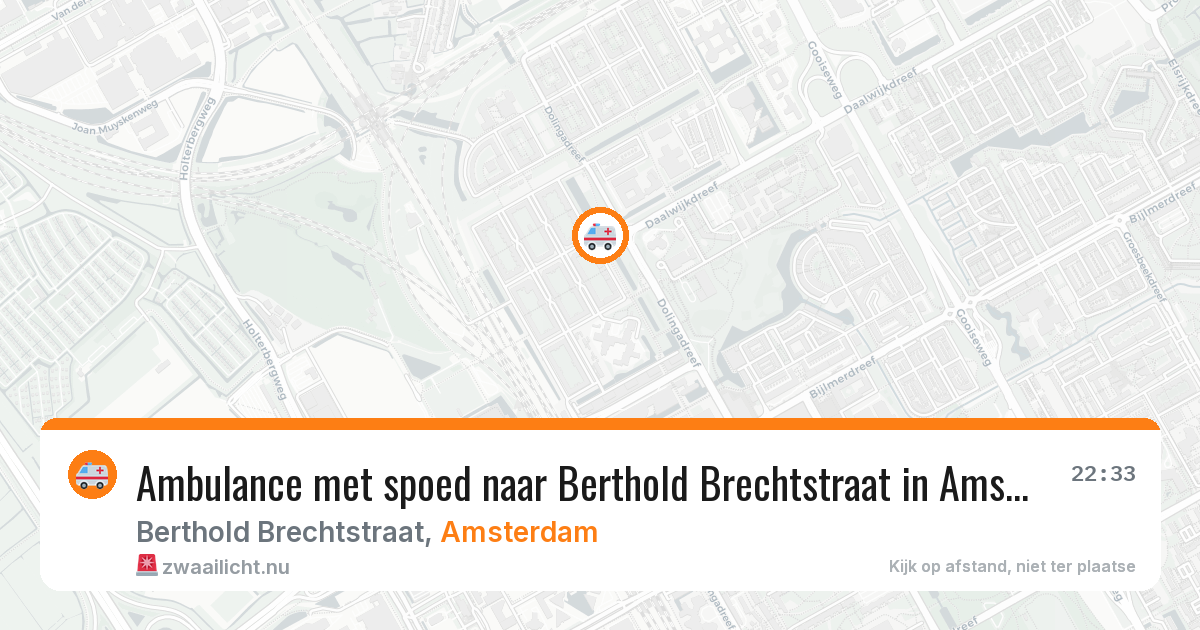 Ambulance met spoed naar Berthold Brechtstraat in Amsterdam — 10 jul 2026