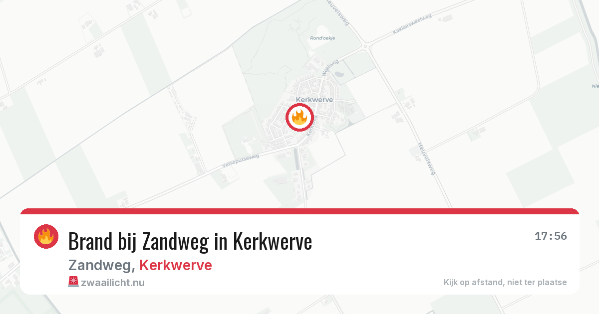 Brand bij Zandweg in Kerkwerve — 14 mrt 2026
