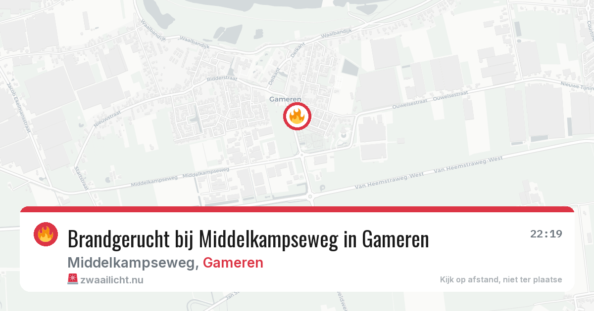 Brandgerucht bij Middelkampseweg in Gameren — 9 mei 2026