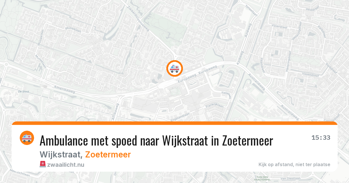 Ambulance met spoed naar Wijkstraat in Zoetermeer — 5 jun 2026