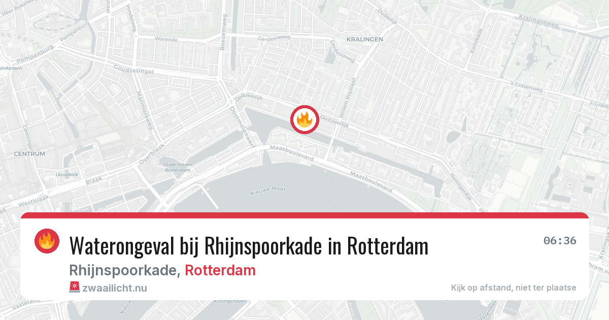 Waterongeval bij Rhijnspoorkade in Rotterdam — 1 jun 2026