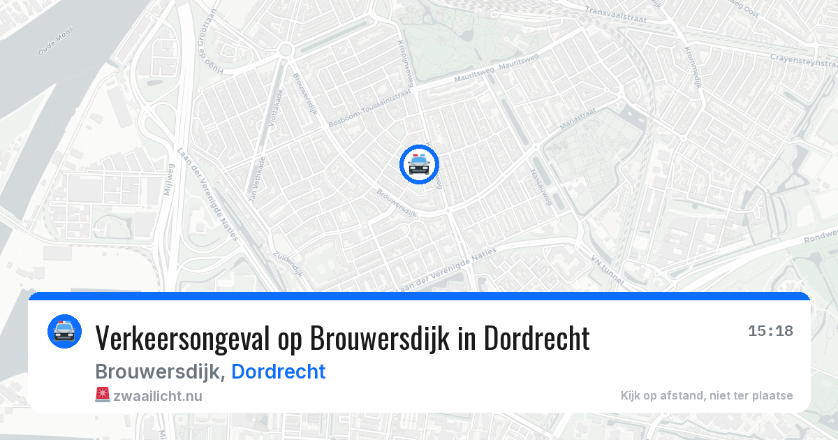 Verkeersongeval op Brouwersdijk in Dordrecht — 2 jun 2026
