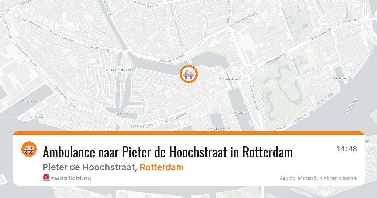 Ambulance naar Pieter de Hoochstraat in Rotterdam — 24 mrt 2026
