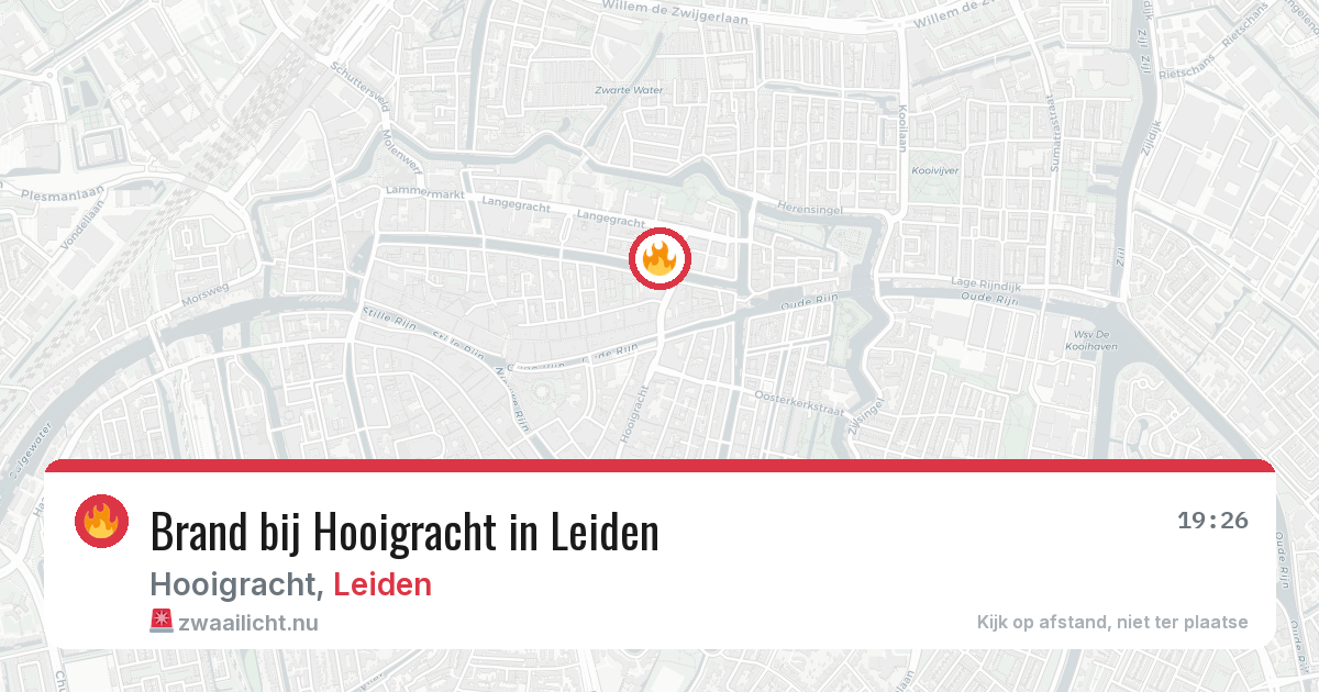 Brand bij Hooigracht in Leiden — 22 jul 2026