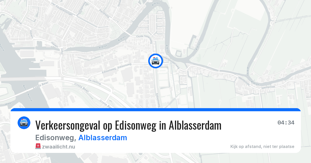 Verkeersongeval op Edisonweg in Alblasserdam — 12 jul 2026