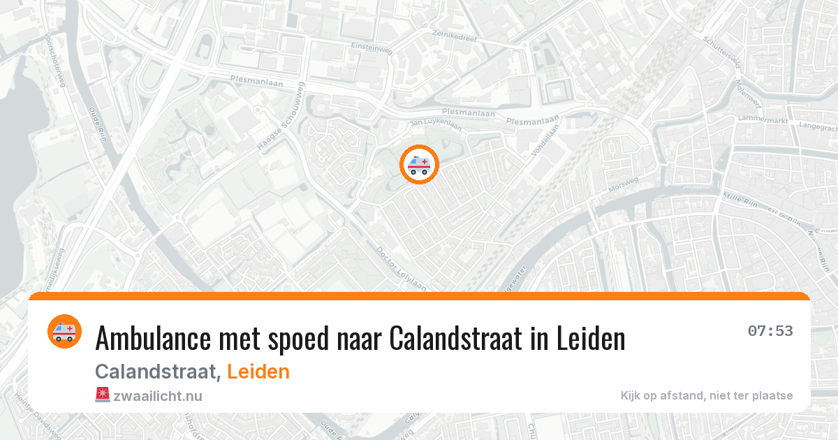 Ambulance met spoed naar Calandstraat in Leiden — 18 jul 2026