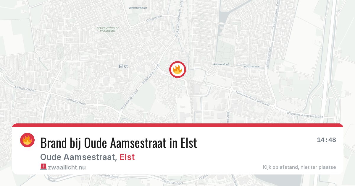 Brand bij Oude Aamsestraat in Elst — 15 jul 2026