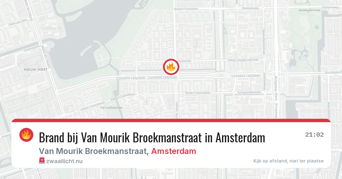 Brand bij Van Mourik Broekmanstraat in Amsterdam — 24 mrt 2026