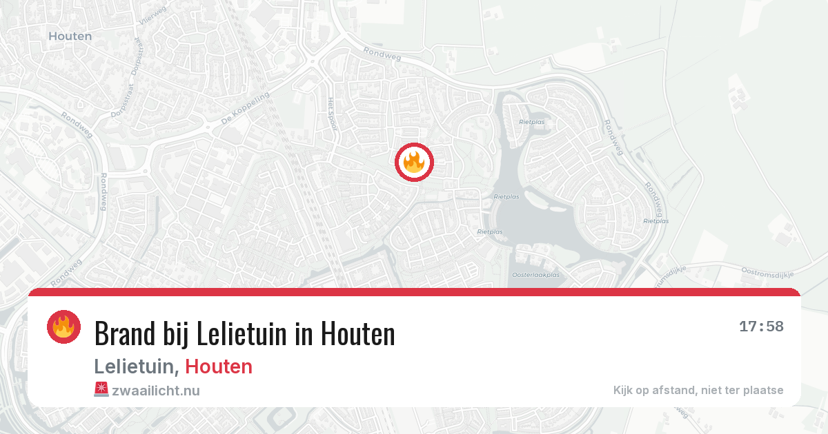 Brand bij Lelietuin in Houten — 10 mrt 2026