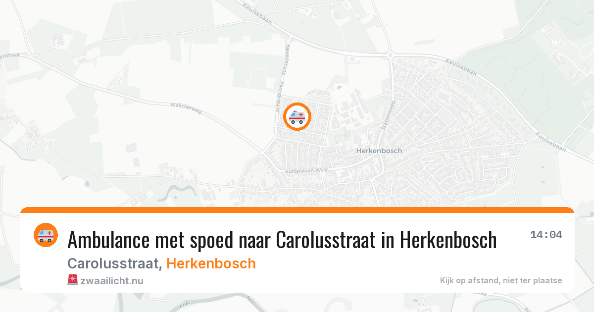 Ambulance met spoed naar Carolusstraat in Herkenbosch — 14 feb 2026